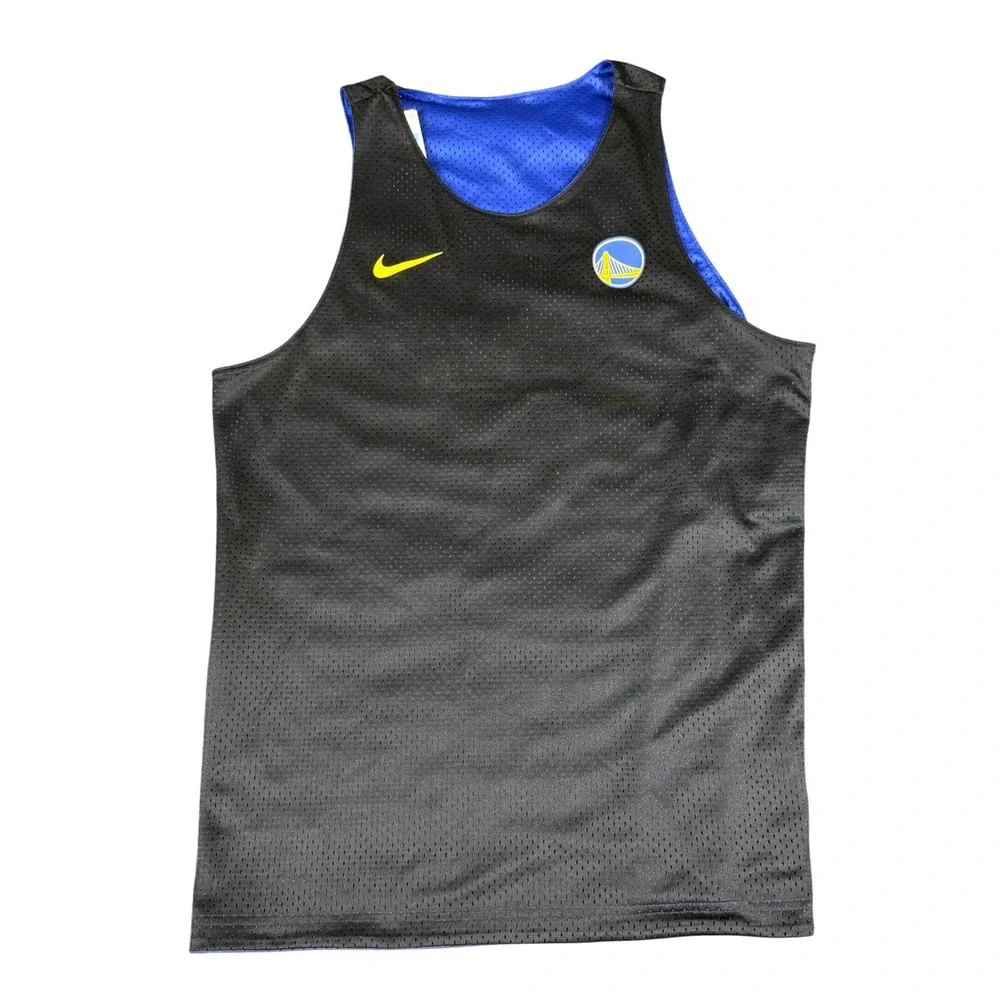 Nike Golden State Warriors Reversible Practice Jersey Mens Medium Blue Black NEW